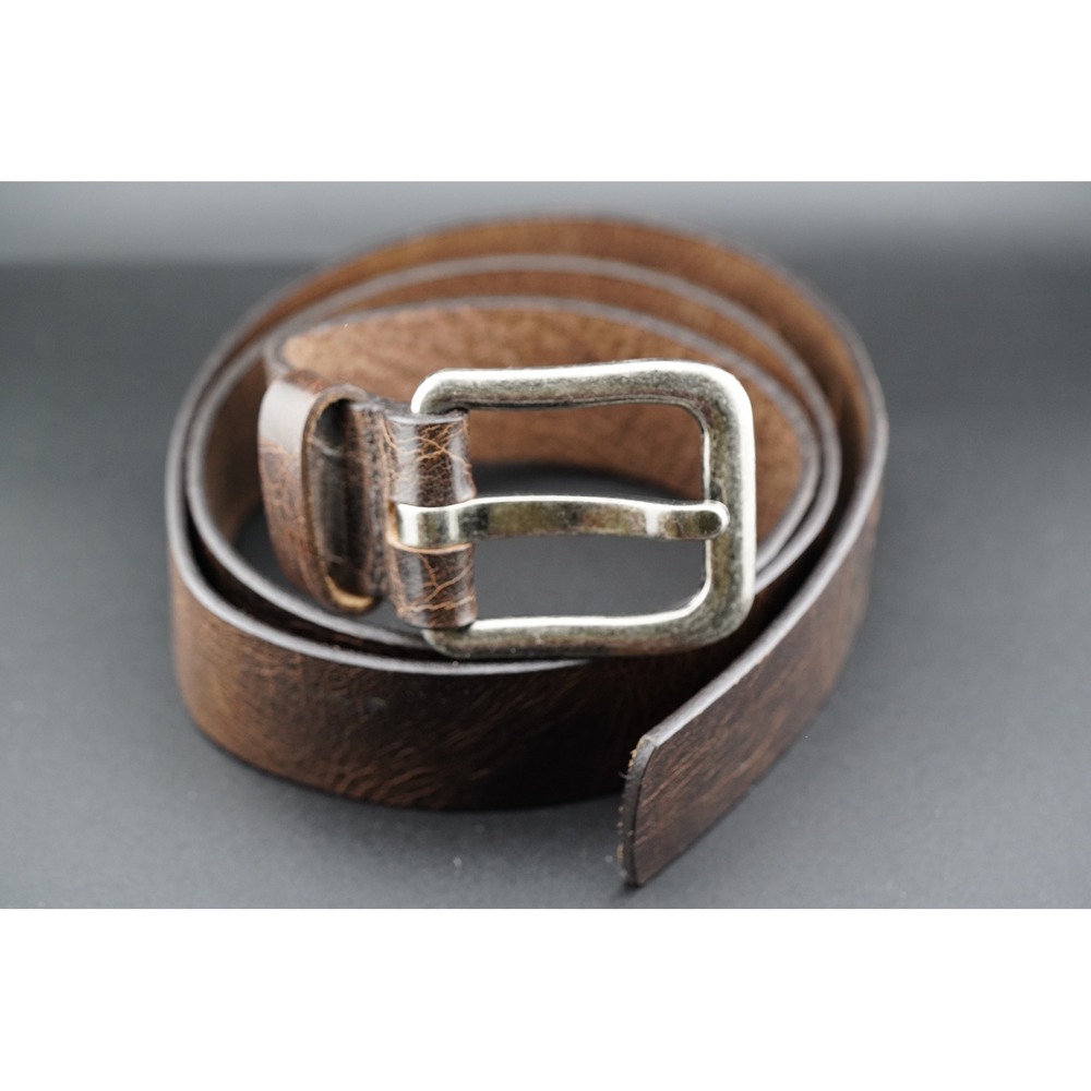 Lejon Mens Belt Size 40 Brown Distressed Saddle Leather Made in USA Style 910